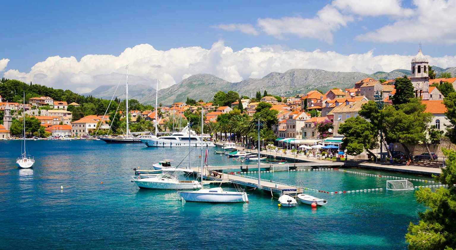 Cavtat coastline and bay seen from above
