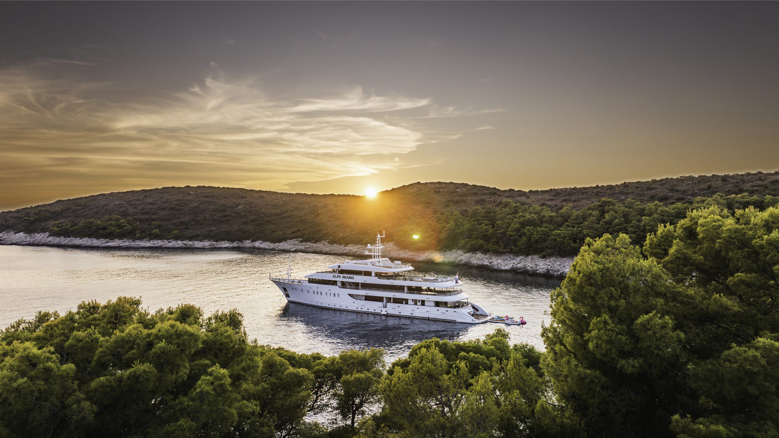 Alfa Mario sunset in southern Croatia