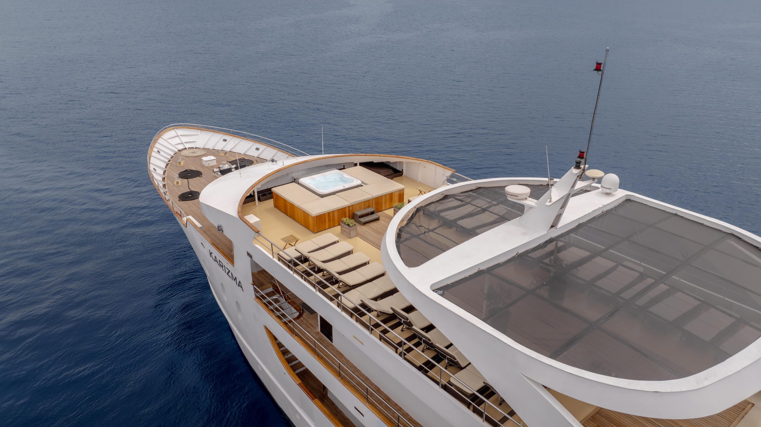 Luxury charter yacht anchored in the Adriatic