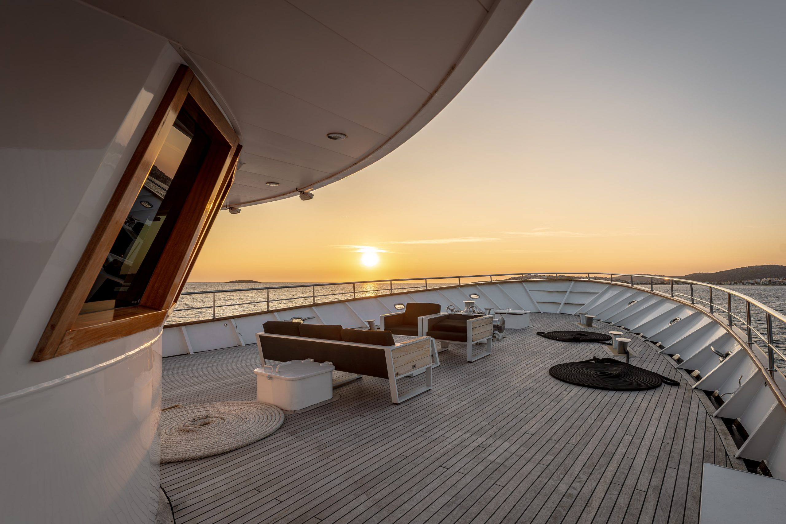 Open deck living on a luxury charter yacht in Croatia