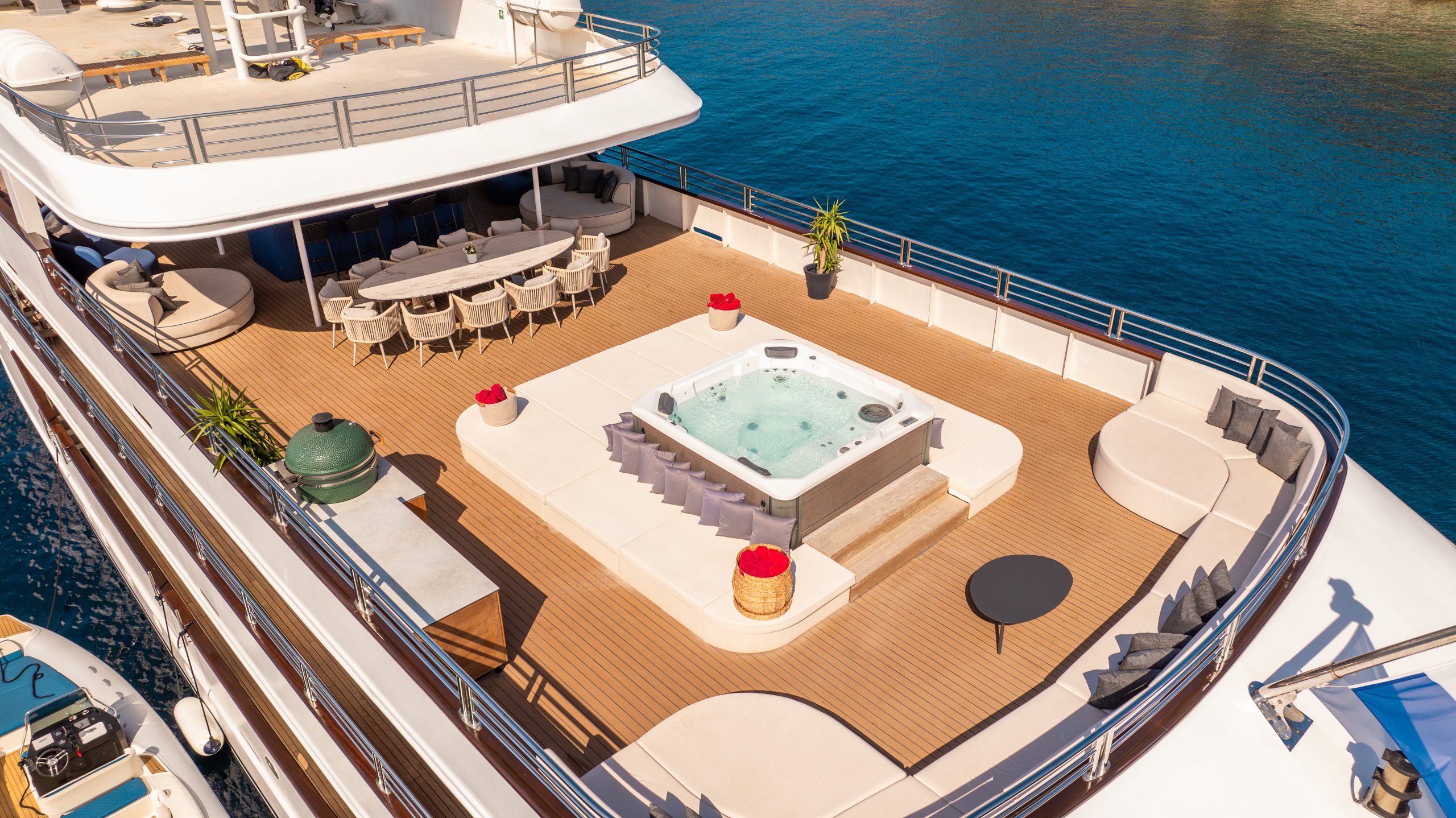 Alfa Mario sun deck and coastal cruising atmosphere