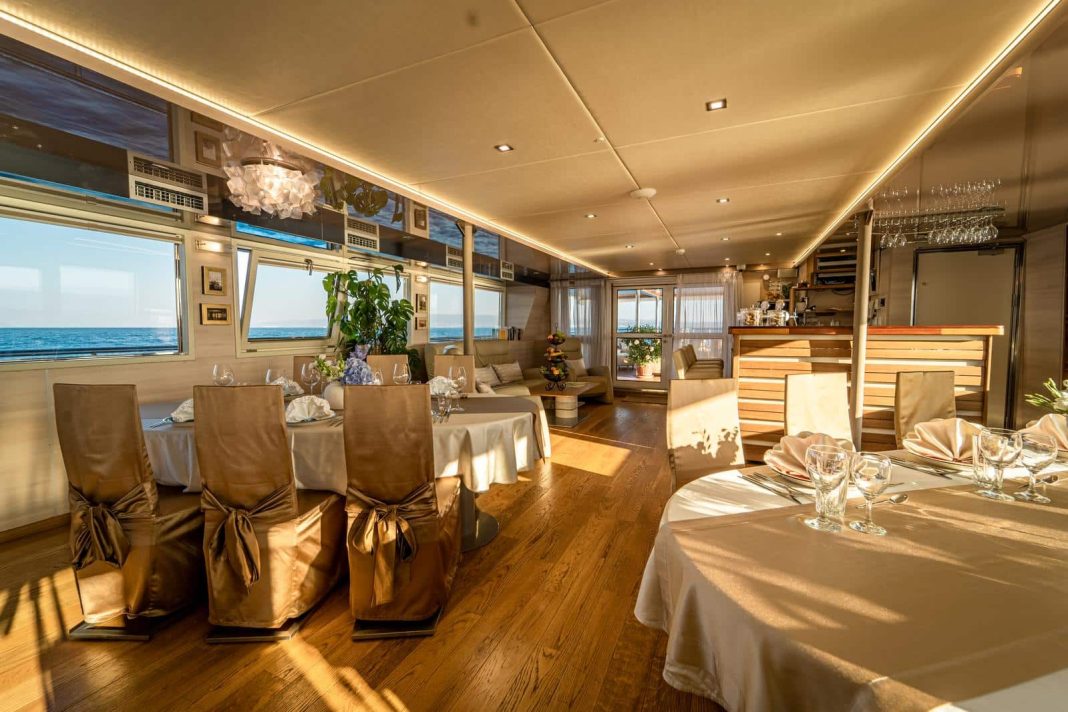35. RIVA Formal dining in salon - Upper deck