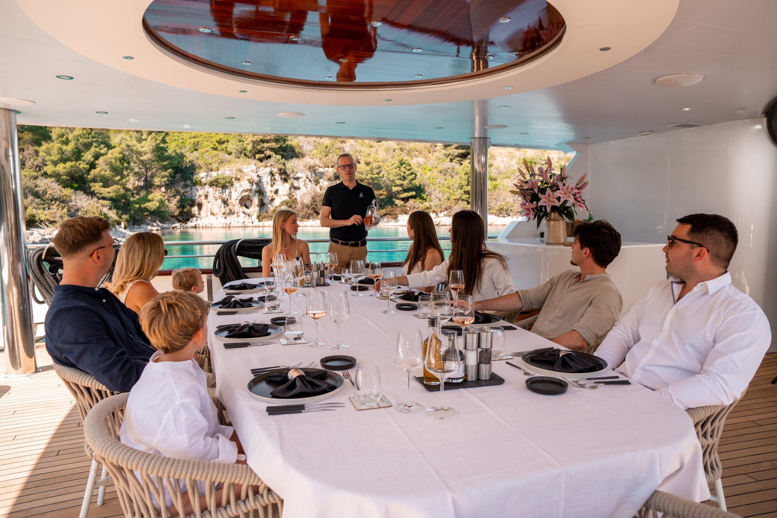 Crew service on a luxury Croatian charter yacht