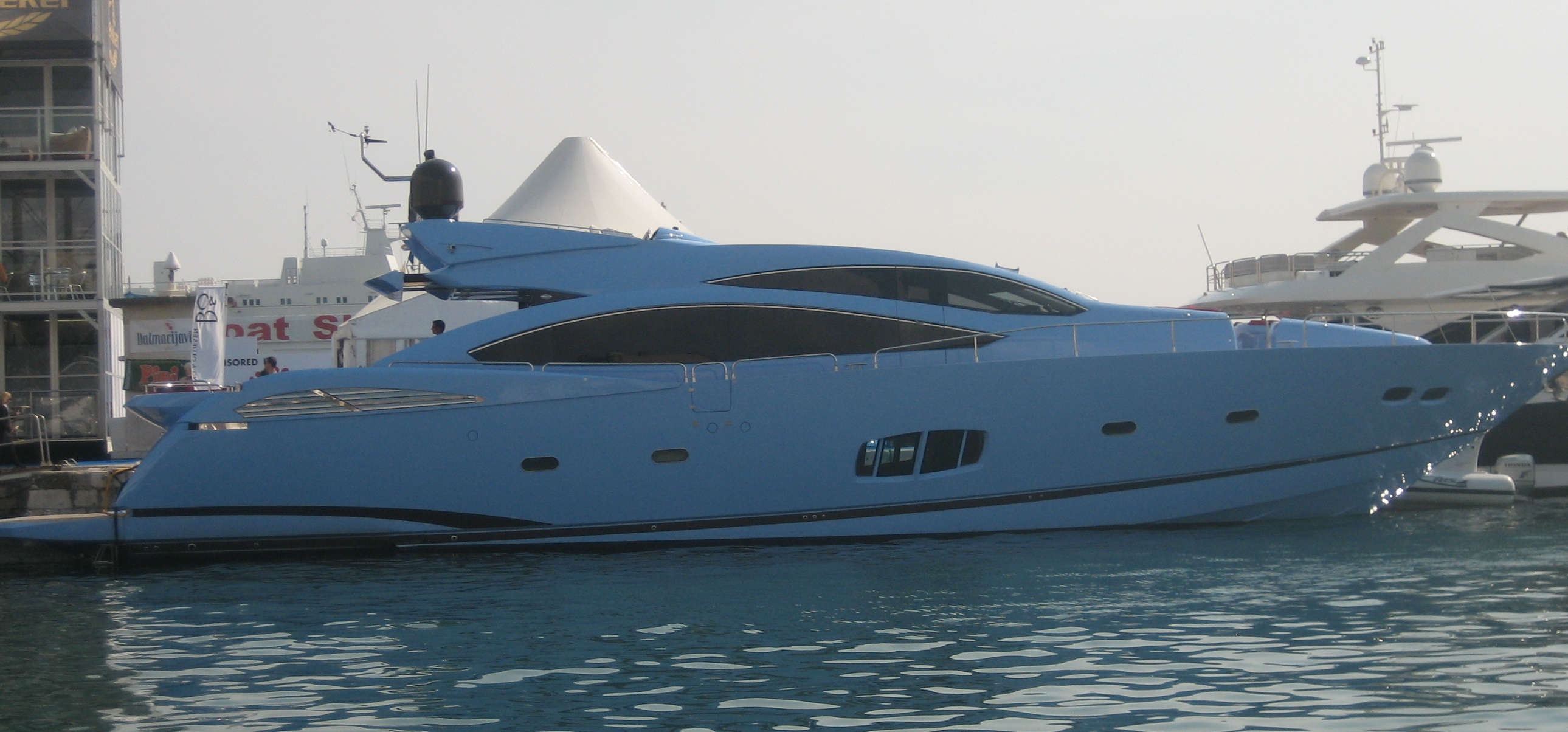 Motor yacht at a Croatia boat show