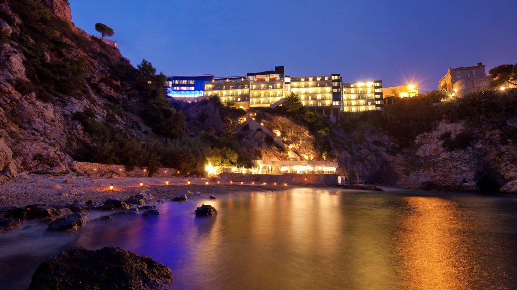 Night exterior of Hotel Bellevue Dubrovnik