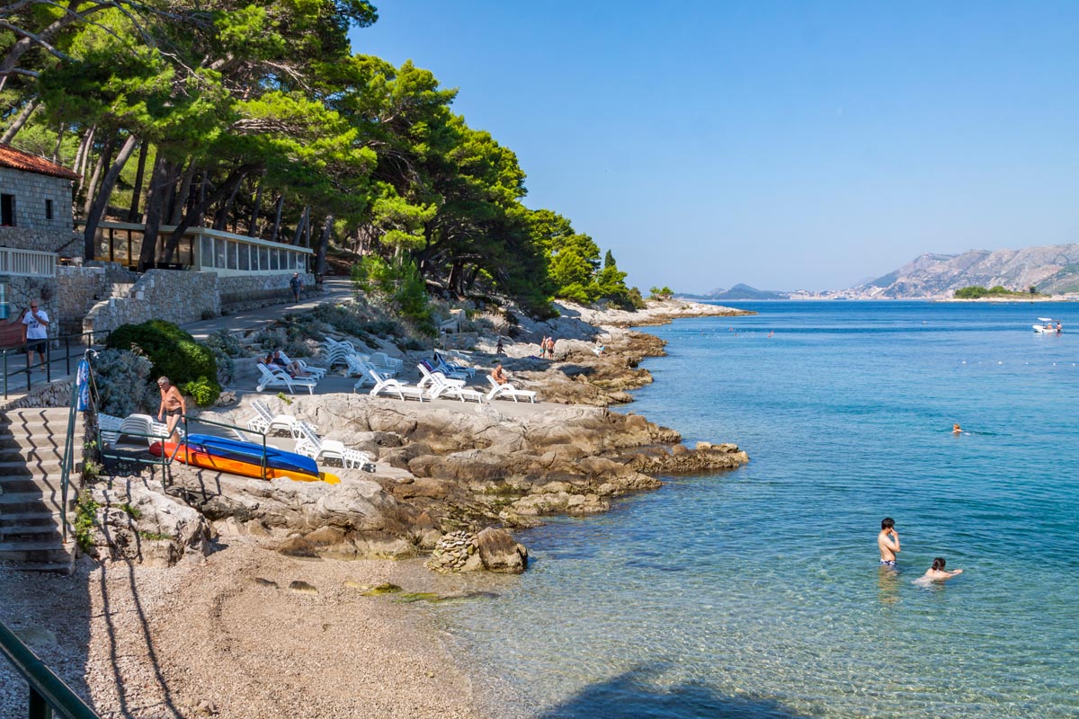 Family-friendly beach area in Cavtat