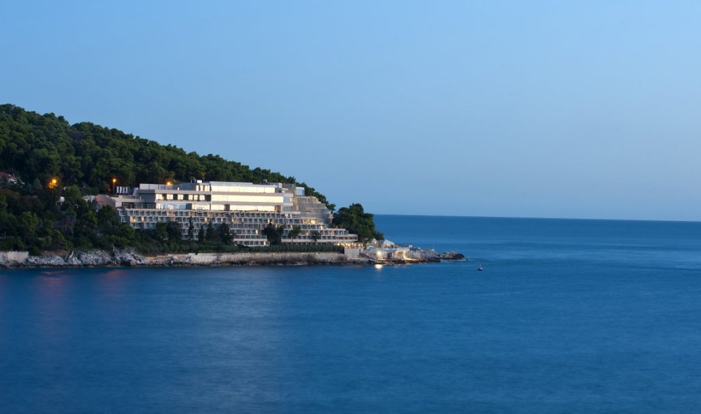 Sea-facing Dubrovnik hotel terrace and bay view